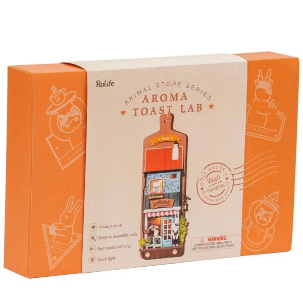Robotime, DIY Sleutelrekje Aroma Toast Lab met LED Verlichting, DS019, 12x5x30cm - Afbeelding 2