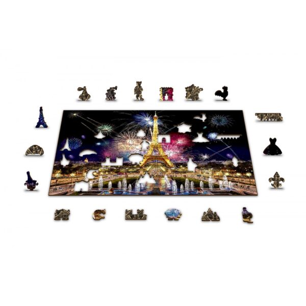Wooden City 2in1 Houten Legpuzzel, Breakfast in Paris by Night, FR0019XL, 51,9x37,5cm - Afbeelding 4