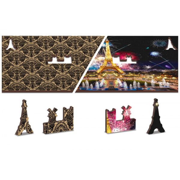 Wooden City 2in1 Houten Legpuzzel, Breakfast in Paris by Night, FR0019XL, 51,9x37,5cm - Afbeelding 3