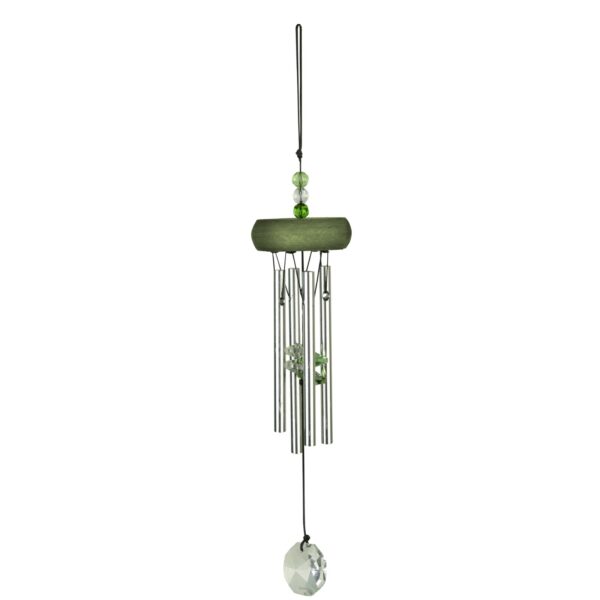 Windgong, Nature’s Melody, Gem Tunes met Kristal, Groen, GTC11GR ca 27cm.