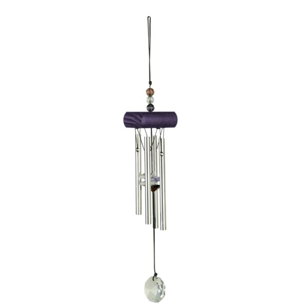Windgong, Nature’s Melody, Gem Tunes, met Kristal, Paars, GTC11PP, ca 27cm.