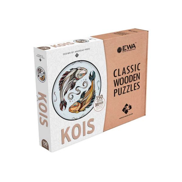 Eco Wood Art (EWA) Houten Legpuzzel Koi Karper/ Kois, 2499, 28,5x28,5x0,5cm kartonbox - Afbeelding 2