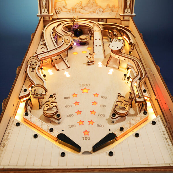 Robotime, 3D Houten Puzzel Flipperkast/Pinball Machine,  EG01, 27,5x47,5x28cm - Afbeelding 9