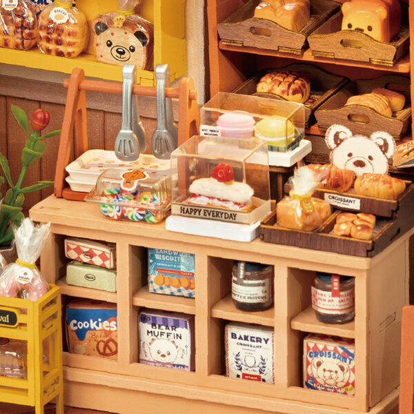 Robotime, DIY Huisje Becka's Baking House met LED verlichting, DG161, 21,5x14,9x15,7cm - Afbeelding 8