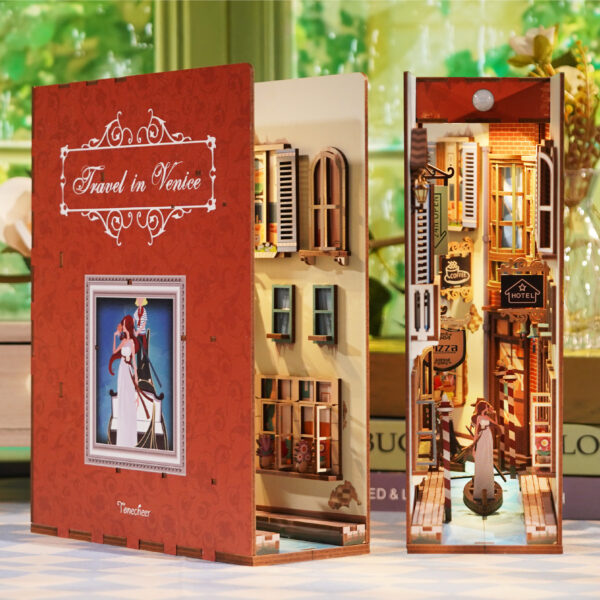 Tonecheer, DIY Book Nook, Travel in Venice Bookend, TQ107, 18,2x8x24,5cm - Afbeelding 7
