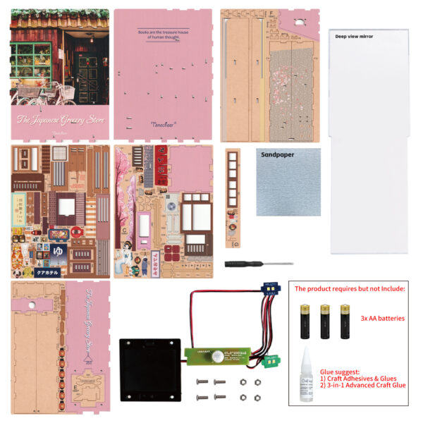 Tonecheer, DIY Book Nook, The Japanese Grocery Store, TQ109, 18,2x8x24,5cm - Afbeelding 5