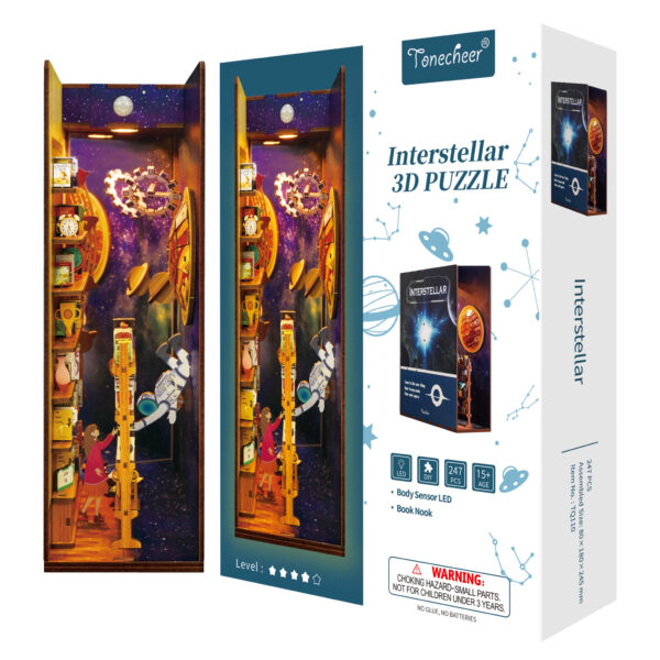 Tonecheer, DIY Book Nook, Interstellar Bookend, TQ110, 18,2x8x24,5cm - Afbeelding 3