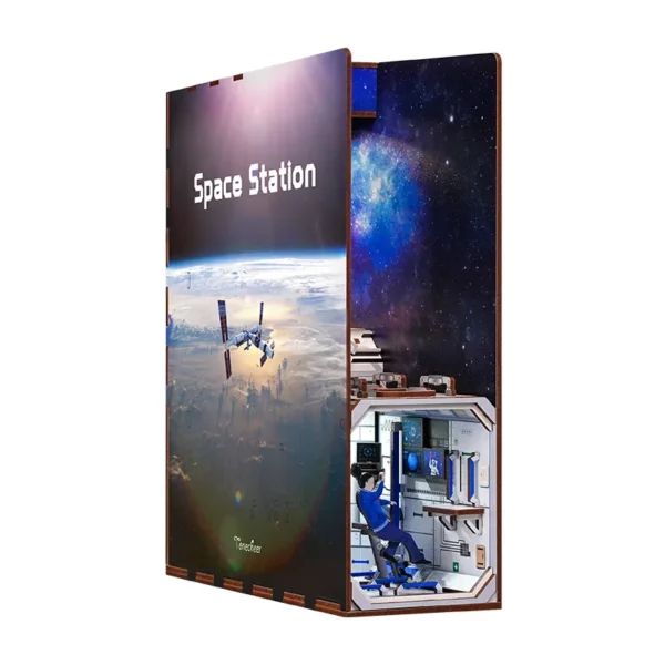 Tonecheer, DIY Book Nook, Space Station Bookend, TQ124, 18x8x24,5cm - Afbeelding 2