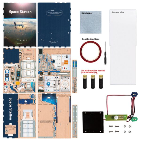 Tonecheer, DIY Book Nook, Space Station Bookend, TQ124, 18x8x24,5cm - Afbeelding 5