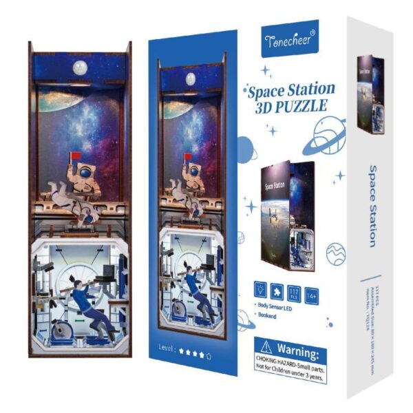 Tonecheer, DIY Book Nook, Space Station Bookend, TQ124, 18x8x24,5cm - Afbeelding 3