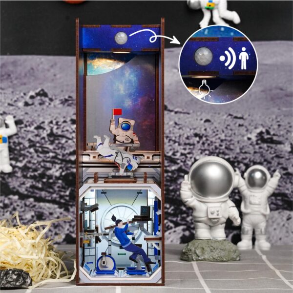 Tonecheer, DIY Book Nook, Space Station Bookend, TQ124, 18x8x24,5cm - Afbeelding 7