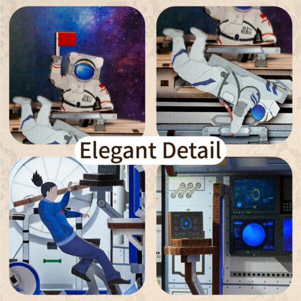 Tonecheer, DIY Book Nook, Space Station Bookend, TQ124, 18x8x24,5cm - Afbeelding 6