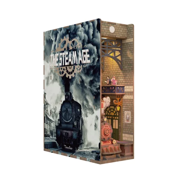 Tonecheer, DIY Book Nook, The Steam Age Bookend, TQ125, 18x8x24,5cm - Afbeelding 9
