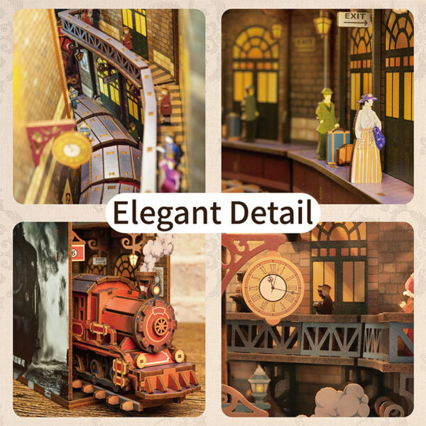 Tonecheer, DIY Book Nook, The Steam Age Bookend, TQ125, 18x8x24,5cm - Afbeelding 8