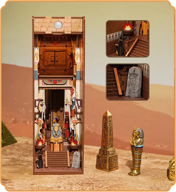 Tonecheer, DIY Book Nook, Adventure in Egypt Bookend, TQ127, 18,2x8x24,5cm - Afbeelding 14