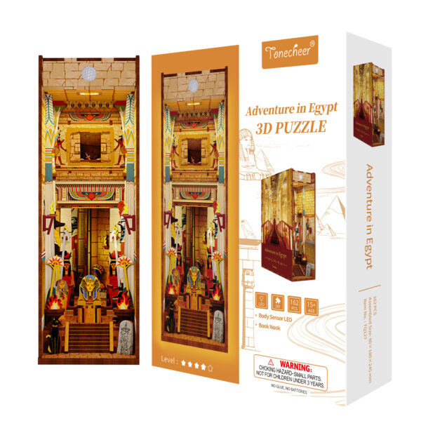 Tonecheer, DIY Book Nook, Adventure in Egypt Bookend, TQ127, 18,2x8x24,5cm - Afbeelding 9