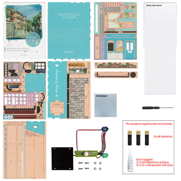 Tonecheer, DIY Book Nook, Island of Love, TQ105, 18,2x8x24,5cm - Afbeelding 4