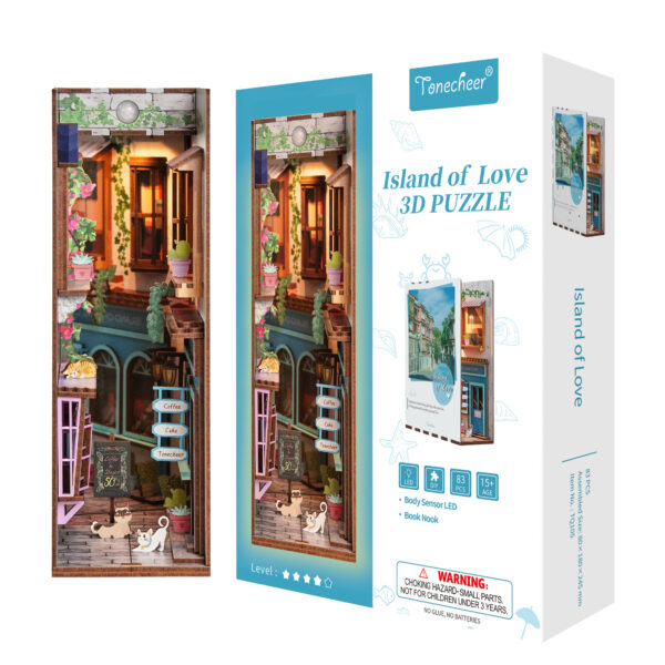 Tonecheer, DIY Book Nook, Island of Love, TQ105, 18,2x8x24,5cm - Afbeelding 5