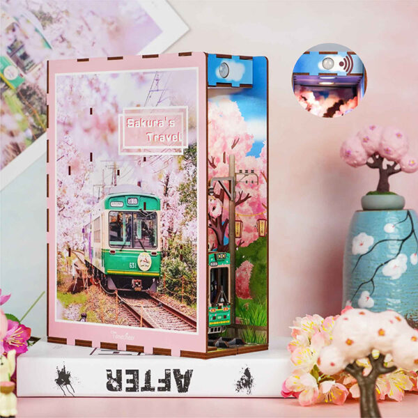 Tonecheer, DIY Book Nook, Sakura's Travel Bookend, TQ119, 18x8x24,5cm - Afbeelding 7