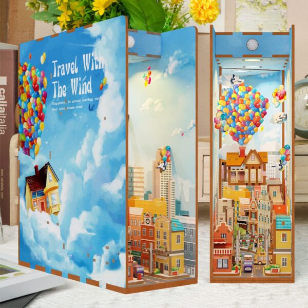Tonecheer, DIY Book Nook, Travel With The Wind Bookend, TQ126, 18,2x8x24,5cm - Afbeelding 9