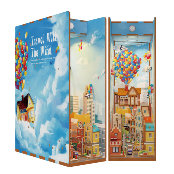 Tonecheer, DIY Book Nook, Travel With The Wind Bookend, TQ126, 18,2x8x24,5cm