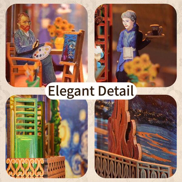 DIY Book Nook Boekensteun Vincent's World, Tone-Cheer, TQ113, 18x8x24,5cm - Afbeelding 5