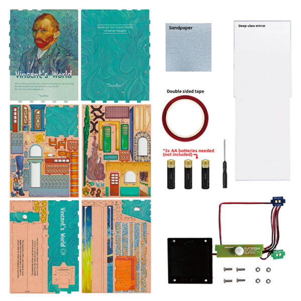 DIY Book Nook Boekensteun Vincent's World, Tone-Cheer, TQ113, 18x8x24,5cm - Afbeelding 3