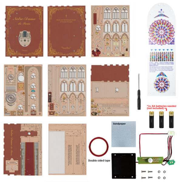 DIY Book Nook Boekensteun Notre Dame de Paris, Tone-Cheer, TQ120, 18x8x24,5cm - Afbeelding 4