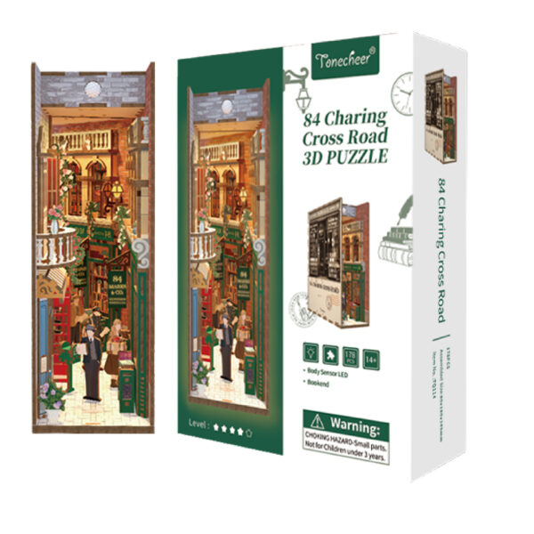 DIY Book Nook Boekensteun 84 Charing Cross Road, Tone-Cheer, TQ114, 18 x 8 x 24,5 cm - Afbeelding 2