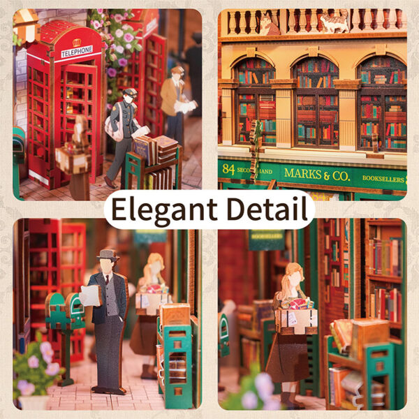DIY Book Nook Boekensteun 84 Charing Cross Road, Tone-Cheer, TQ114, 18 x 8 x 24,5 cm - Afbeelding 3