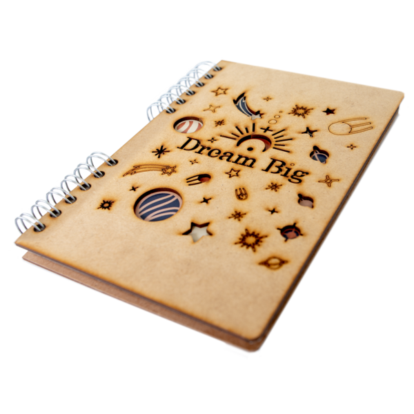 Duurzaam Houten Notitieboek – KOMONI – Dream Big – Gerecycled papier – Navulbaar – DRE - Afbeelding 3