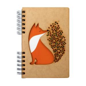Duurzaam Houten Notitieboek – KOMONI – Andy Westface – Fox – Little Fire – Vos –  Gerecycled papier –  Navulbaar - AW-LIT