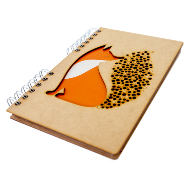 Duurzaam Houten Notitieboek – KOMONI – Andy Westface – Fox – Little Fire – Vos –  Gerecycled papier –  Navulbaar - AW-LIT - Afbeelding 2