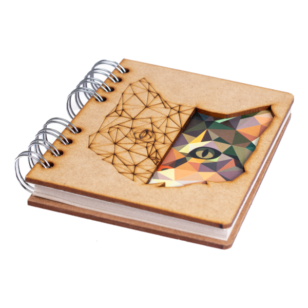 Duurzaam Houten Notitieboek – KOMONI – Cat – Kat – Gerecycled papier –  Navulbaar – KAT - Afbeelding 4