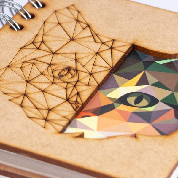 Duurzaam Houten Notitieboek – KOMONI – Cat – Kat – Gerecycled papier –  Navulbaar – KAT - Afbeelding 2