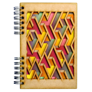 Duurzaam Houten Notitieboek – KOMONI – Labyrinth – Gerecycled papier –  Navulbaar – LAB
