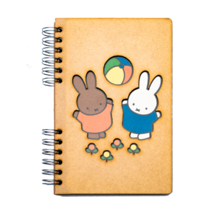 Duurzaam Houten Notitieboek – KOMONI – Nijntje & Nina – Miffy – & – Nina – Gerecycled papier –  Navulbaar – NIJNI