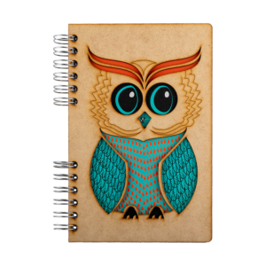 Duurzaam Houten Notitieboek – KOMONI – Uil –  Gerecycled papier –  Navulbaar – WUIL