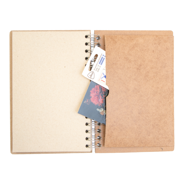 Duurzaam Houten Notitieboek – KOMONI – Red Hart – Gerecycled papier –  Navulbaar – ROHA - Afbeelding 3