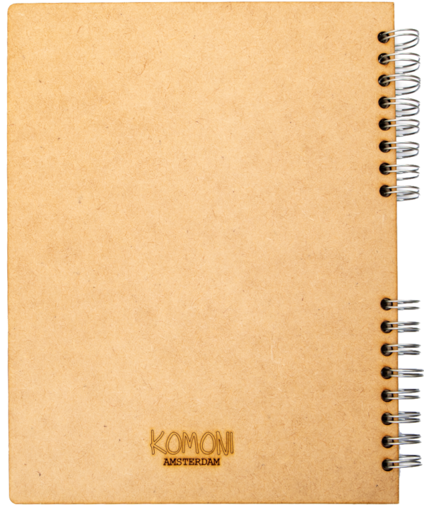 Duurzaam Houten Notitieboek – KOMONI – Red Hart – Gerecycled papier –  Navulbaar – ROHA - Afbeelding 4
