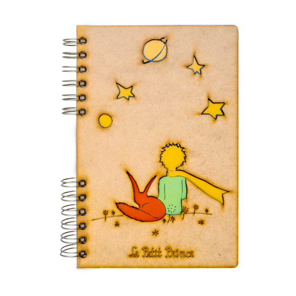Duurzaam Houten Notitieboek – KOMONI – Le Petit Prince - Star – Gerecycled papier –  LPP-STAR