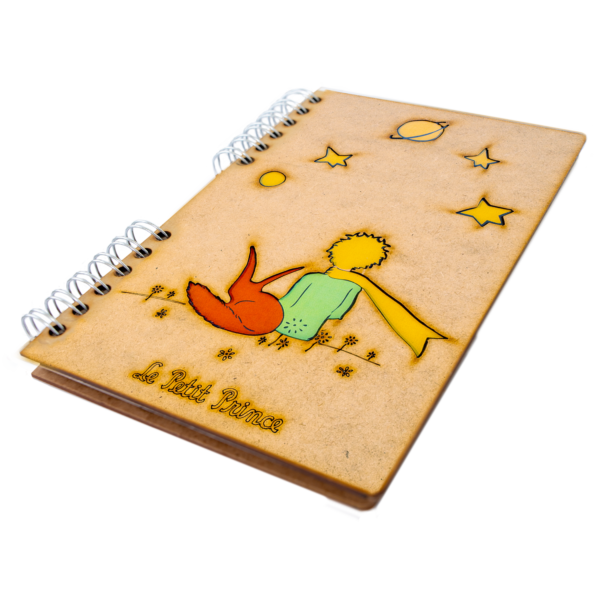 Duurzaam Houten Notitieboek – KOMONI – Le Petit Prince - Star – Gerecycled papier –  LPP-STAR - Afbeelding 2