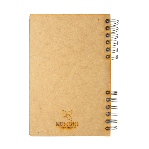 Duurzaam Houten Notitieboek – KOMONI – World – Gerecycled papier – Navulbaar – WER - Afbeelding 4