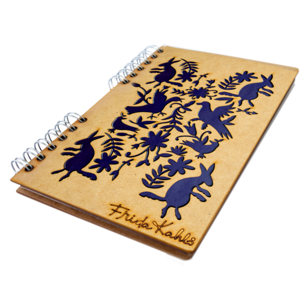 Duurzaam Houten Notitieboek – KOMONI – Frida Bird – Gerecycled papier –  Navulbaar – FRI-BIRDS - Afbeelding 2