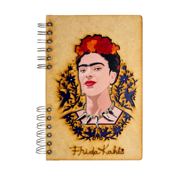 Duurzaam Houten Notitieboek – KOMONI – Frida Face – Gerecycled papier –  Navulbaar – FRI-FACE