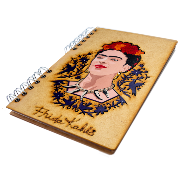 Duurzaam Houten Notitieboek – KOMONI – Frida Face – Gerecycled papier –  Navulbaar – FRI-FACE - Afbeelding 2