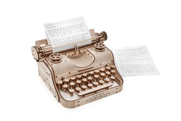 Eco Wood Art (EWA) 3D Houten Puzzel Vintage Typewriter, 465, 27x23,2x14,6CM