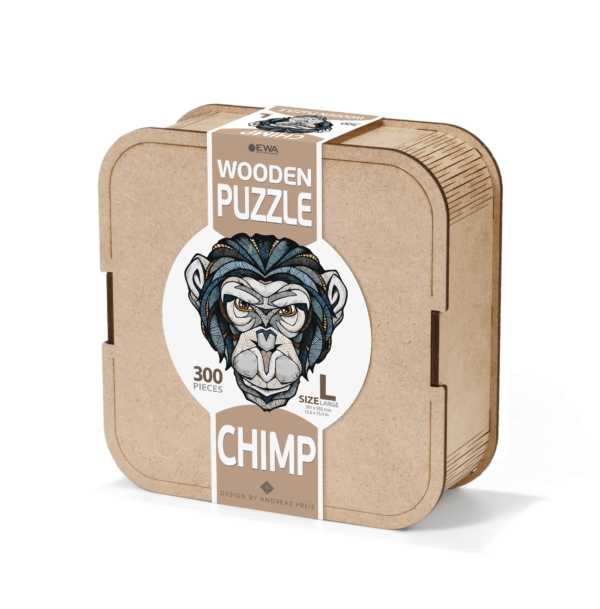 Eco Wood Art (EWA) Houten Legpuzzel Chimpansee/Chimp, 3496, Size L, 39,7x39,2x0,4cm - Afbeelding 2