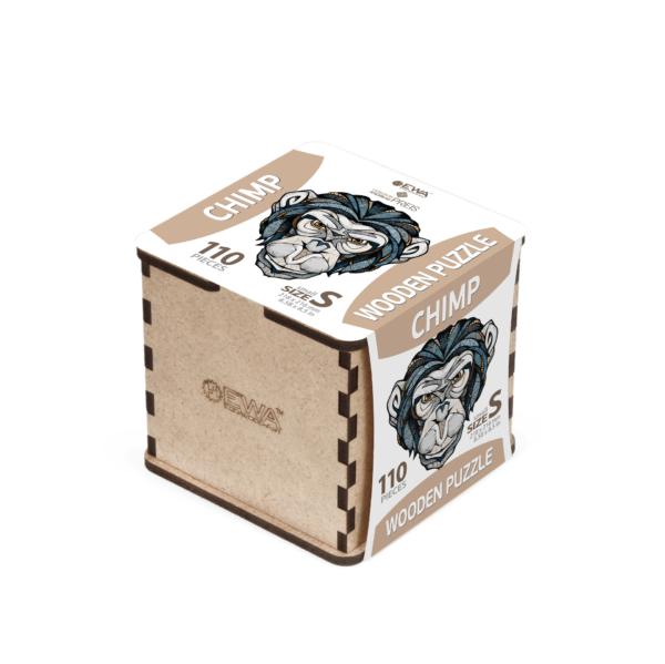 Eco Wood Art (EWA), Houten Legpuzzel Chimp/Chimpansee, Size S, 3557, 21,8x21,6x0,4cm - Afbeelding 2