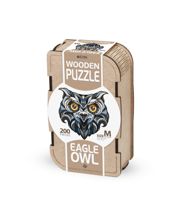 Eco Wood Art (EWA) ,Houten Legpuzzel Eagle-Owl, Size M, 3601, 27,8x28,1x0,4cm - Afbeelding 2